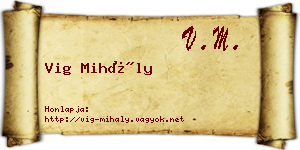 Vig Mihály névjegykártya